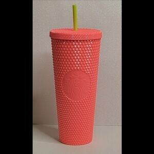 Starbucks NWT Dragonfruit Venti Tumbler Pink Yellow Straw